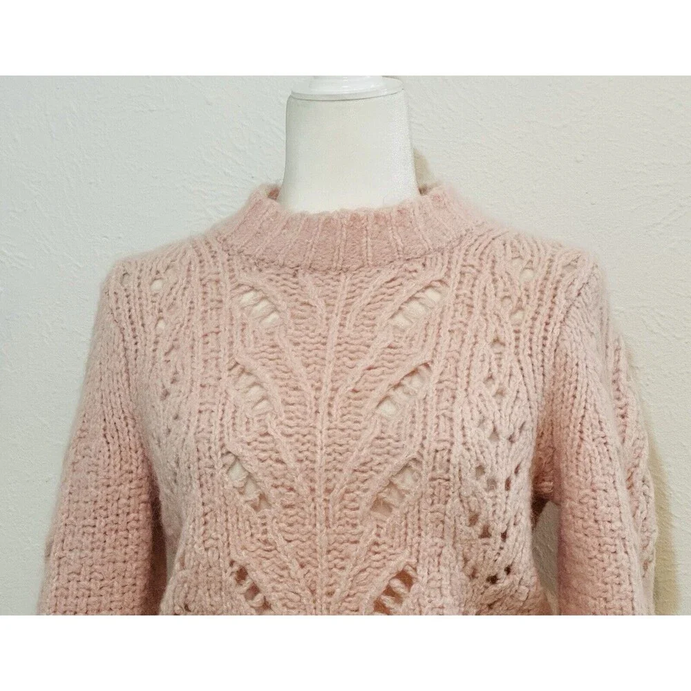 J. Crew Point Sur Pointelle Size XS Alpaca Wool Knit Sweater Quiet Luxury